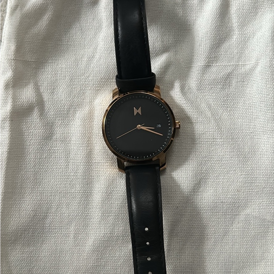 Mvmt Black And Rose Gold Watch